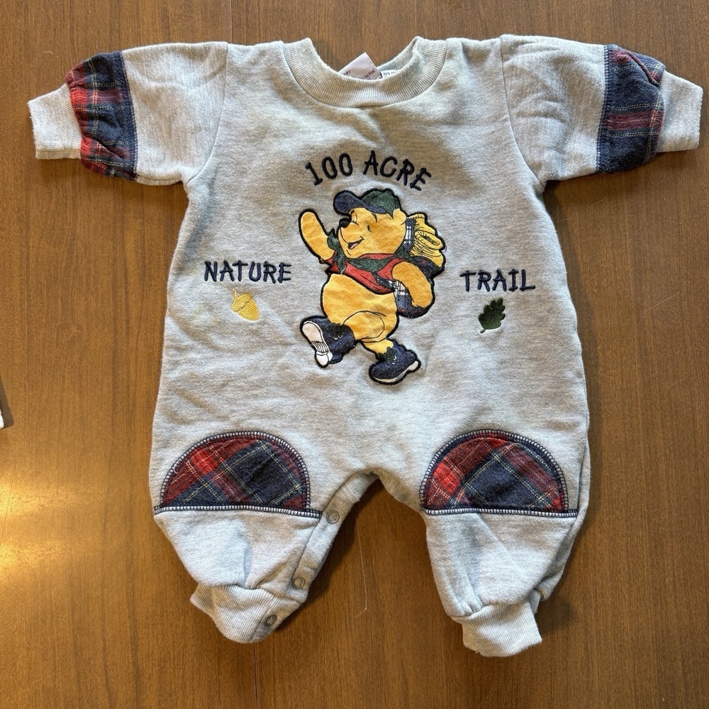 Vintage 90s M Winnie The Pooh Romper One Piece Jumpsuit 3/6 Months